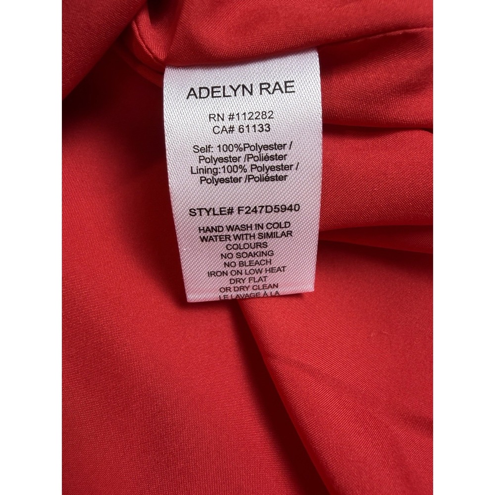 Adelyn Rae Eleanor Halter Tiered Midi Dress Crimson Red Ruffle Wedding Sz Small - Picture 7 of 7